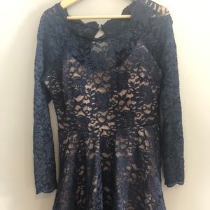 Navy Blue/Nude Homecoming dress
